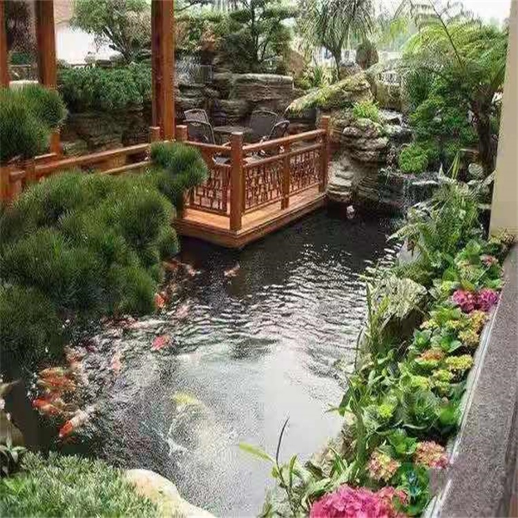 马边别墅庭院景观设计鱼池